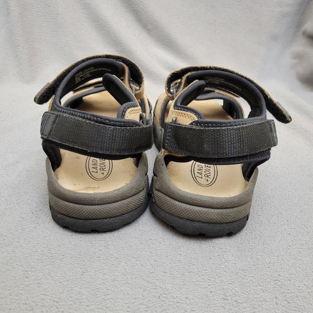 LAND ROVER Sandals Mens Beige Black Size 11 6048 Adjustable Hook and Loop - Picture 3 of 12